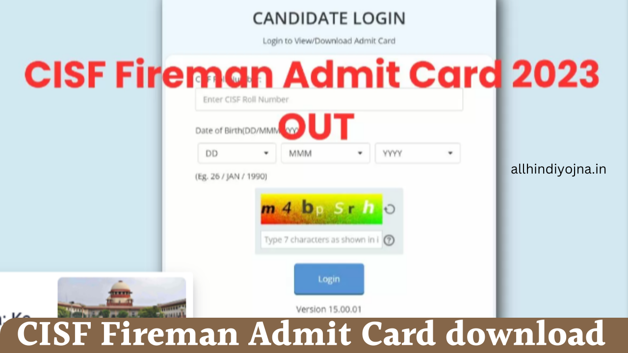 CISF Fireman Admit Card 2024 Out For DV & Download Link