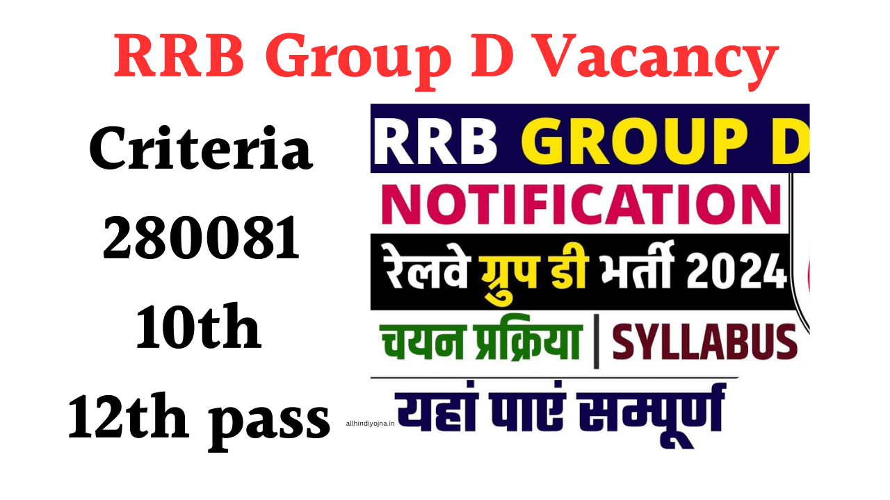 RRB Group D Vacancy : Vacancies, Eligibility Criteria 280081 10th 12th pass